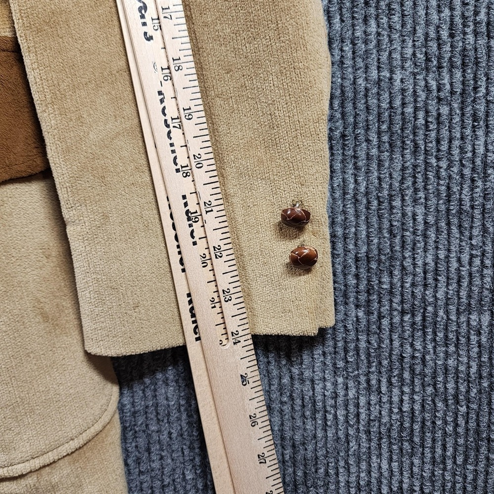 Vintage Towncraft Blazer 40R Tan Corduroy Sport Coat Suede Trim Western Jacket - Picture 13 of 15
